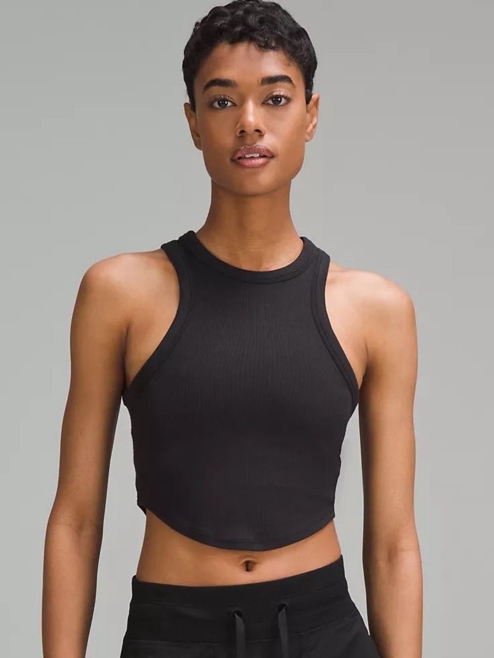 Black Hold Tight Cropped Tank Top